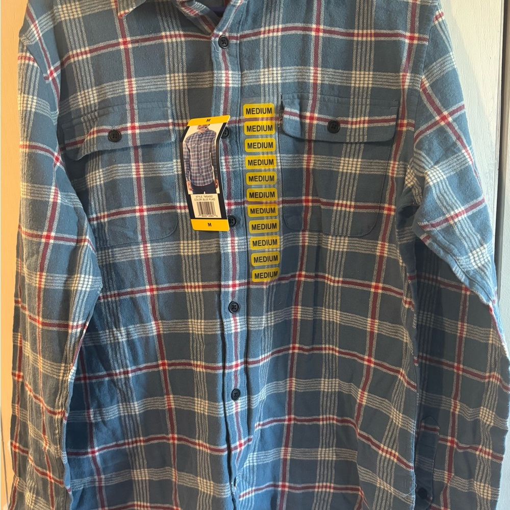 Lucky Brand Blue and Red Plaid Casual Shirt